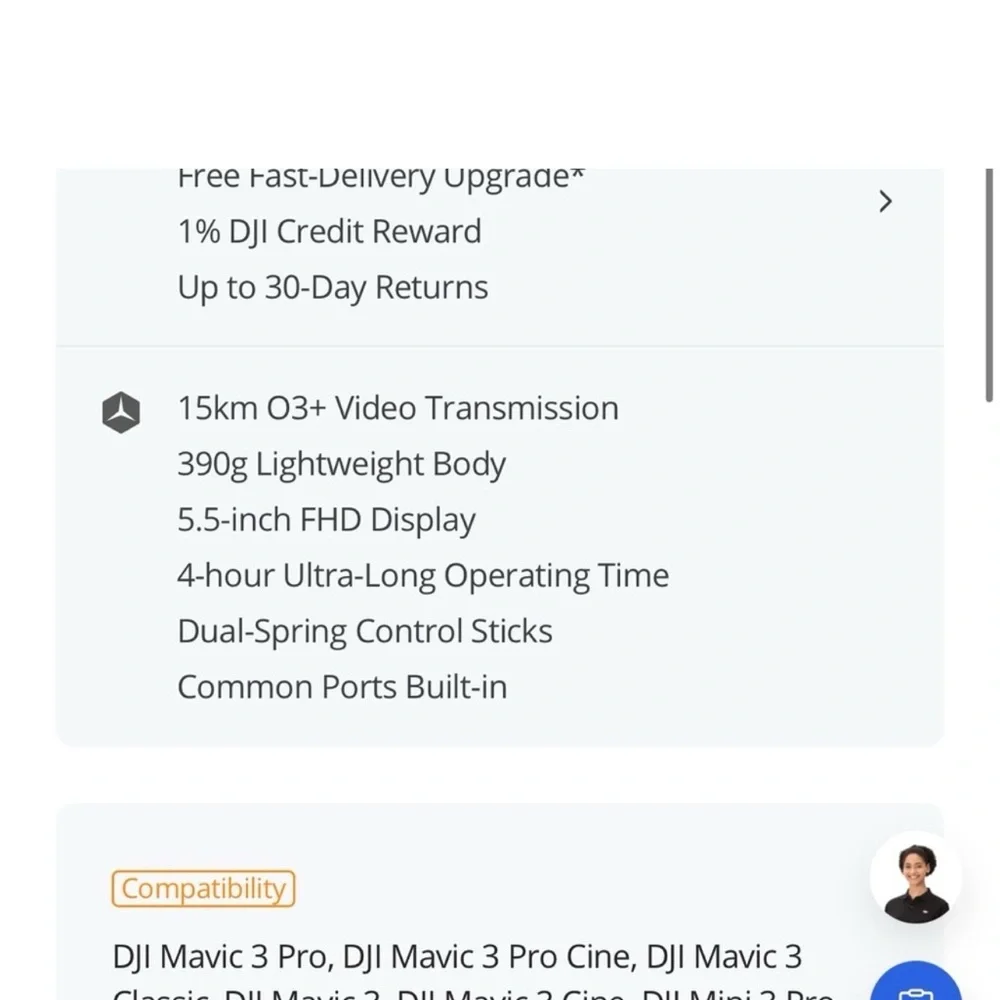 DJI Remote Controller with Built-In Screen - Light Gray and Black